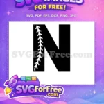 Free Black Letter N Free Baseball Stitching Chicago White Sox Free SVG - Instant Download