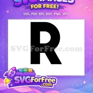 Free Bold Letter ‘R’ SVG Design – Instant Download! A crisp, free black capital letter 'R' vector design, ideal for various creative projects. Download this free SVG for instant use.