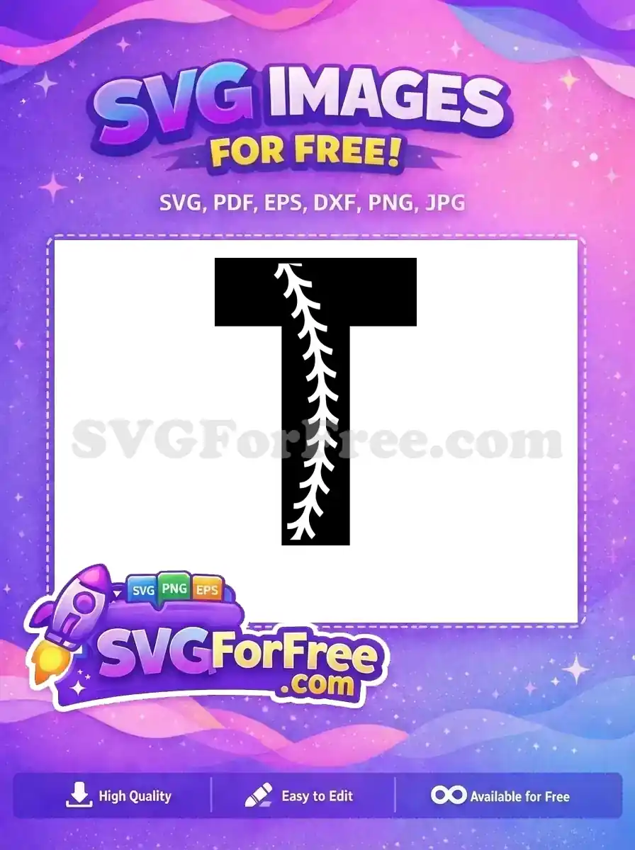 Free baseball stitching design on a black background. Ideal for sports projects, this free SVG offers crisp details and versatility.