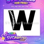 Free Black W Baseball Stitching Free Sports Team Chicago White Sox Free SVG - Instant Download