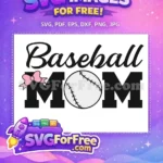 Free Baseball Mom Pink Bow Free Black Letters Chicago White Sox Free SVG - Instant Download