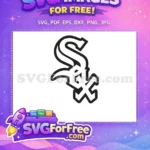 Free Chicago White Sox Logo Free Black White MLB Baseball Free SVG - Instant Download