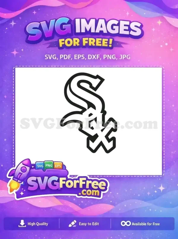 Discover this free, classic Chicago White Sox 'Sox' logo design, ideal for sports fans and creative projects. A fantastic free SVG graphic.