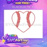 Free Baseball Heart Free Red Stitching Chicago White Sox Free SVG - Instant Download