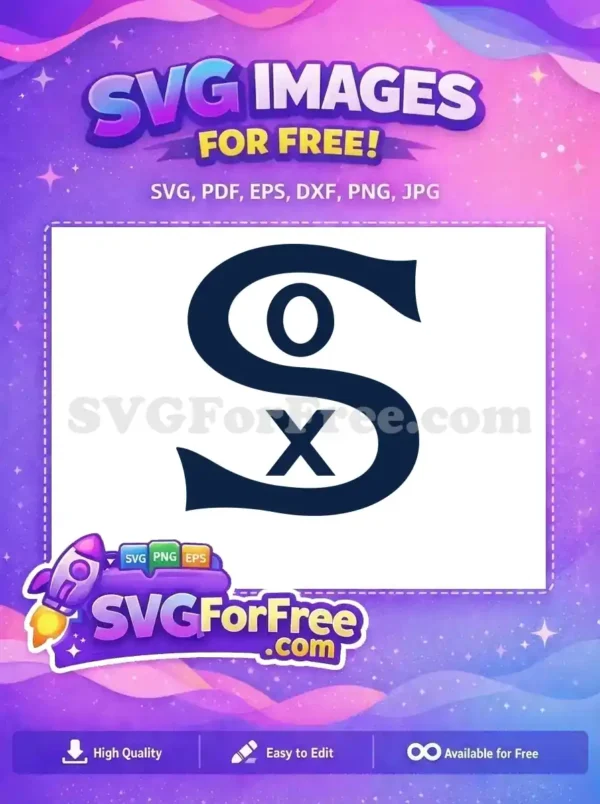 Free SOX Logo SVG Design – Classic Sports Fan Vector Art A free blue and white stylized SOX logo design, ideal for sports apparel and fan merchandise projects. High-quality free SVG.