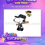 Free Snoopy Black Jersey Free Woodstock Black Cap Chicago White Sox Free SVG - Instant Download