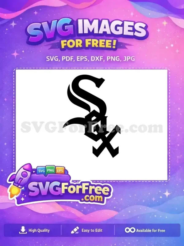 Download this free Chicago White Sox 'Sox' logo design, an iconic sports emblem, perfect for all your craft projects.