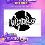 Free Black Baseball Free White Sox Script Logo Chicago Free SVG - Instant Download