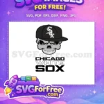 Free Angry Skull Black Cap Free Menacing Grin Logo Chicago White Sox Free SVG - Instant Download