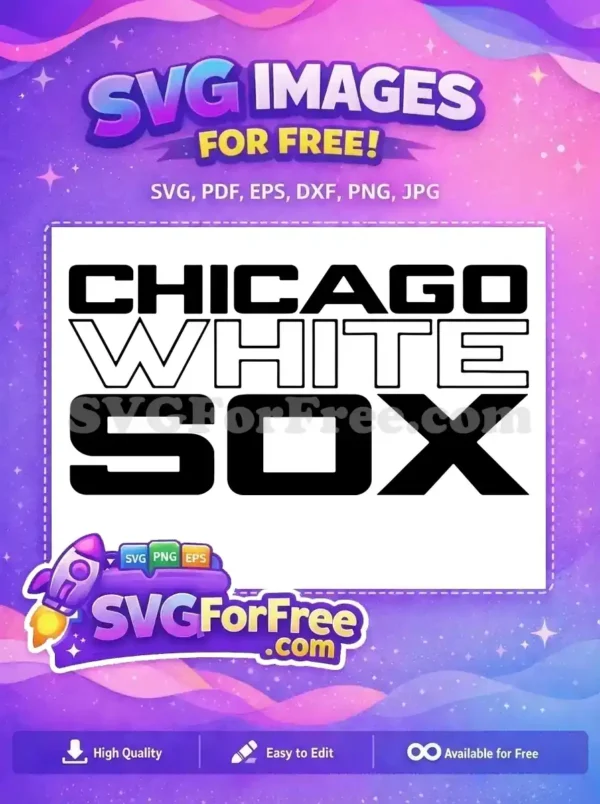 A crisp, free SVG logo for the Chicago White Sox, featuring bold typography, ideal for sports fans and DIY projects.