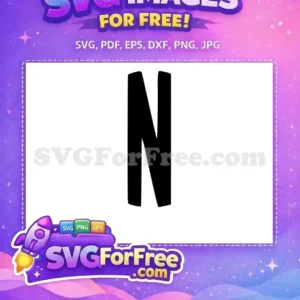 A striking, free block letter 'N' SVG, ideal for monograms, crafts, and educational materials. Easy to use.