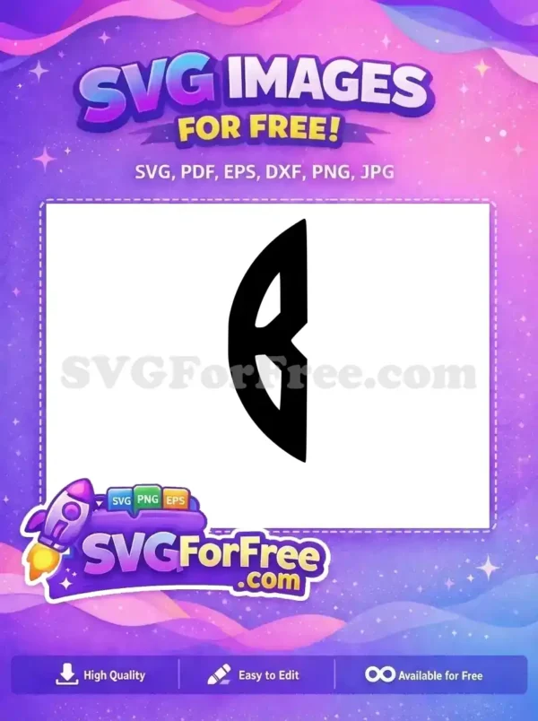 Free abstract black geometric shape SVG, a versatile design for crafts and digital projects, ready for download.