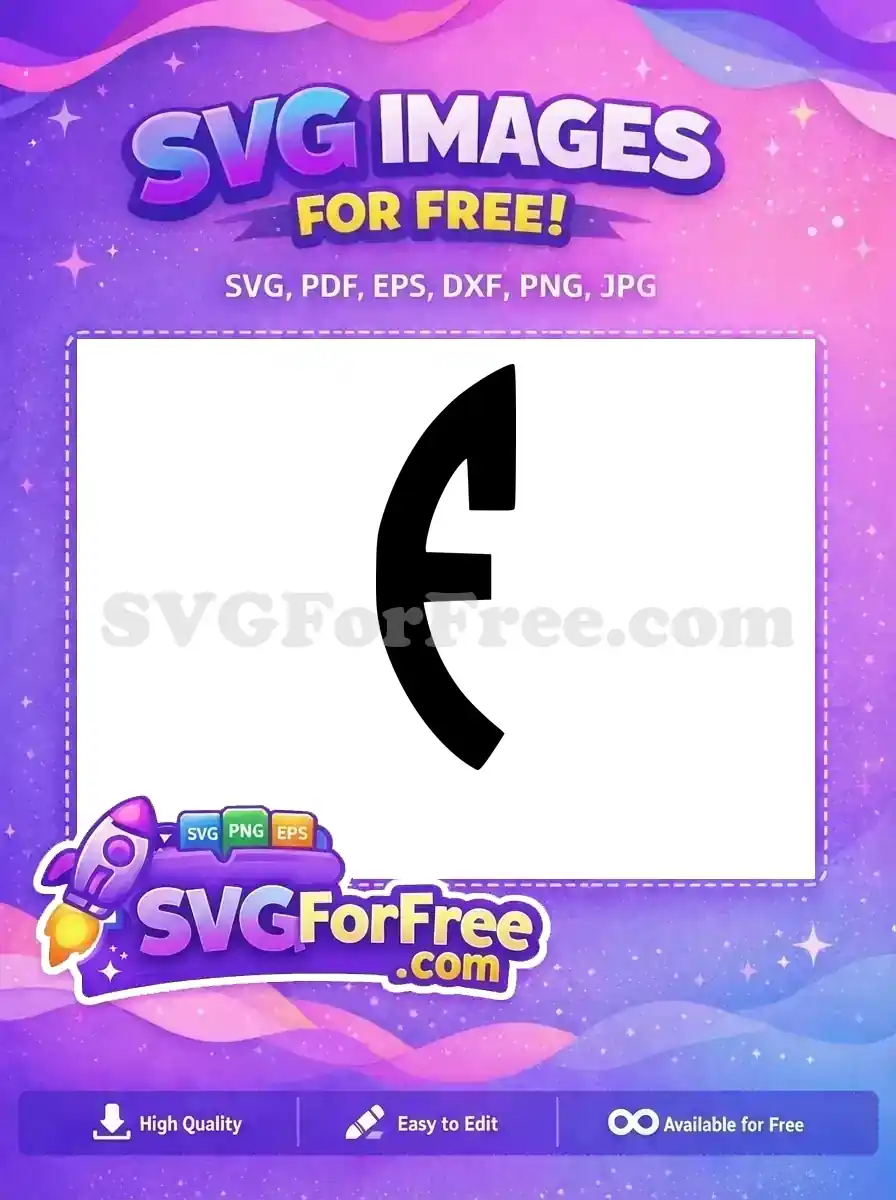 A bold, free black stylized 'F' letter vector design on a white background, offering versatile free creative use.