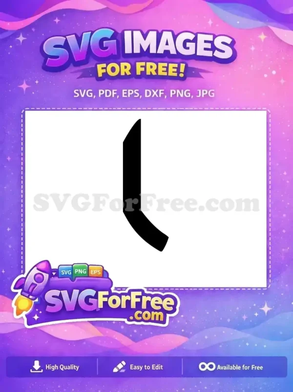 A striking free abstract SVG design featuring a bold, curved black shape, ideal for contemporary projects. Download this free vector now!