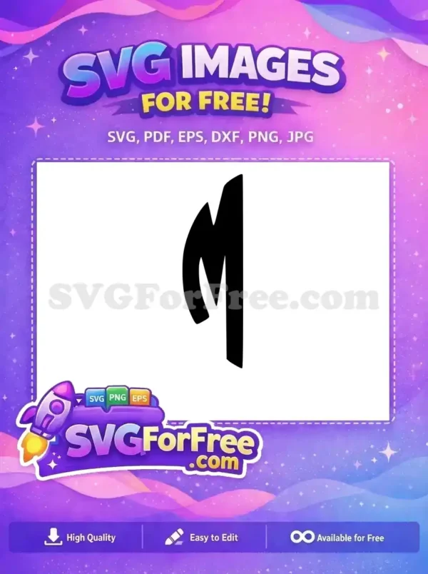 A free, bold, abstract black design resembling a stylized letter M or a dynamic flame, ideal for modern projects.