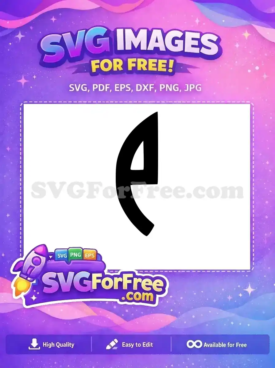 A free, bold black stylized letter 'e' design, perfect for modern branding and digital art. Download this free SVG now!