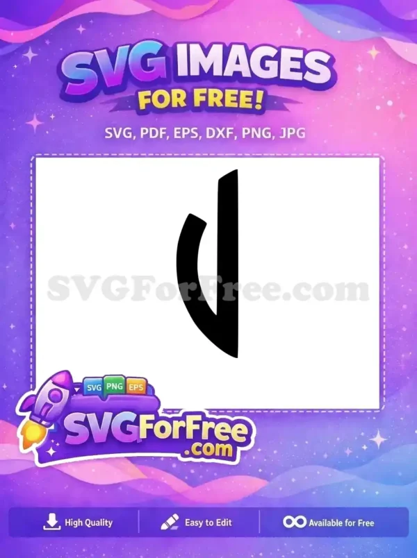 Free Gothic ‘d’ Letter SVG – Elegant Calligraphy Design A free gothic style lowercase letter 'd' vector, showcasing intricate calligraphic detail. Download this free design now!