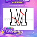 Free Baseball Letter M Free Red Laces Chicago White Sox Free SVG - Instant Download