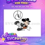 Free Mickey Mouse Black Cap Free Smiling Fielding Pose Chicago White Sox Free SVG - Instant Download