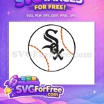 Free Chicago White Sox Baseball Free Red Stitches Logo MLB Free SVG - Instant Download