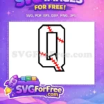 Free Bold Letter Q Free Red Baseball Stitching Chicago White Sox Free SVG - Instant Download