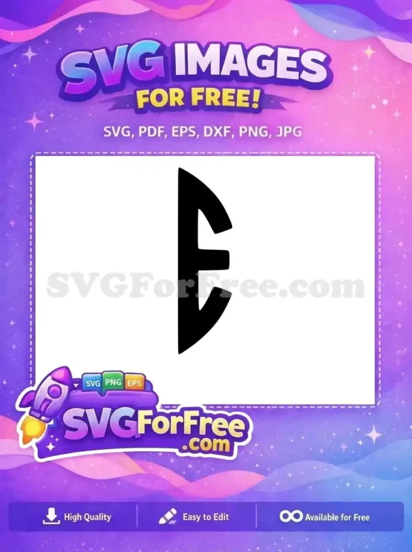 Free stylized letter 'E' design, a versatile black vector graphic with modern lines for logos and crafts. Download this free abstract symbol for your projects today!