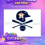 Free Houston Astros Navy Helmet Free Orange Star Logo Free SVG - Instant Download