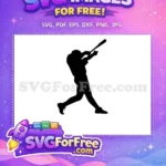 Free Baseball Player Silhouette Free Swinging Bat Chicago White Sox Free SVG - Instant Download