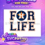 Free Houston Astros For Life Free Navy Orange Font MLB Free SVG - Instant Download