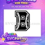 Free Baseball Letter B Free Block Font Chicago White Sox Free SVG - Instant Download