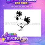 Free Black Spiky Hair Free Wide Eyed Rooster Chicken Silhouette Free SVG - Instant Download
