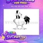 Free Clumsy Heihei Silhouette Free Goofy Wobbly Pose Moana Chicken Free SVG - Instant Download