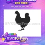 Free Black Chicken Silhouette Free Standing Farm Bird Design Free SVG - Instant Download