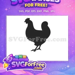 A charming free chicken silhouette design, perfect for farm decor, crafting, and DIY projects. Download this free SVG now!