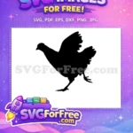 Free Striking Black Silhouette Free Running Poultry Design Farmyard Scene Free SVG - Instant Download