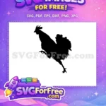 Free Chicken Silhouette Free Strutting Rooster Farm Animal Free SVG - Instant Download