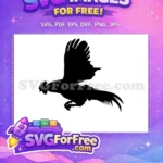 Free Flying Rooster Black Free Detailed Farm Bird Chicken Silhouette Free SVG - Instant Download