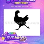 Free Walking Chicken Silhouette Free Black Farm Animal Graphic Free SVG - Instant Download