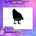 Free Black Chicken Silhouette Free Pecking Baby Chick Farm Life Free SVG - Instant Download