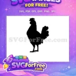 Free Black Rooster Silhouette Free Proud Farm Animal Chicken Free SVG - Instant Download