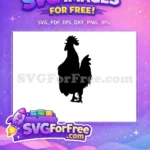 Free Crowing Black Rooster Free Farm Livestock Silhouette Free SVG - Instant Download
