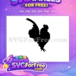 Free Strutting Rooster Free Black Silhouette Farm Life Free SVG - Instant Download