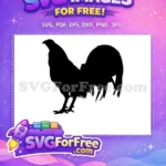 Free Black Rooster Silhouette Free Farm Animal Design Free SVG 1 - Instant Download