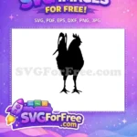 Free Standing Rooster Silhouette Free Black Farm Animal Chicken Free SVG 1 - Instant Download