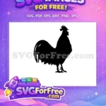 Free Standing Rooster Free Black Feathers Chicken Silhouette Design Free SVG - Instant Download