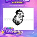 Free Rooster Silhouette Free Bold Design Farm Art Free SVG - Instant Download