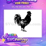Free Rooster Silhouette Free Farm Animal Chicken Design Free SVG - Instant Download