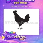 Free Rooster Silhouette Free Farm Animal Design Chicken Clipart Free SVG - Instant Download
