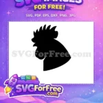 Free Rooster Head Silhouette Free Black Farm Animal Chicken Design Free SVG - Instant Download