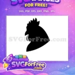 Free Black Rooster Head Free Farm Animal Profile Chicken Silhouette Free SVG - Instant Download